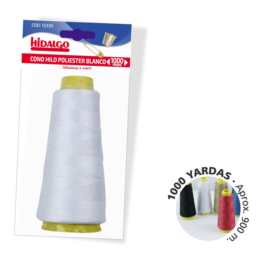 Cone linha de poliÃ©ster 1000 yd branco hidalgo_0