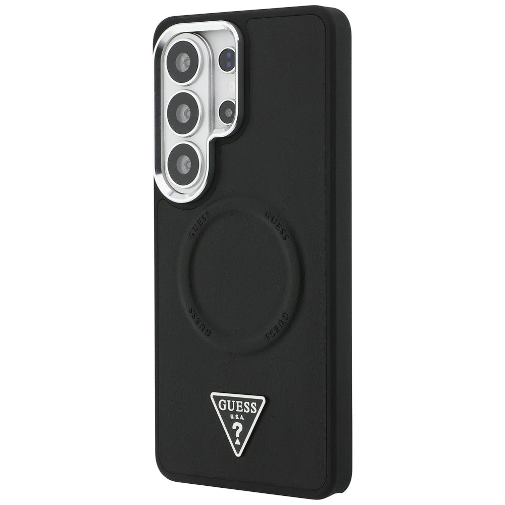 Guess Embossed Ring Triangle Logo MagSafe Case for Samsung Galaxy S26 Ultra - Black_1