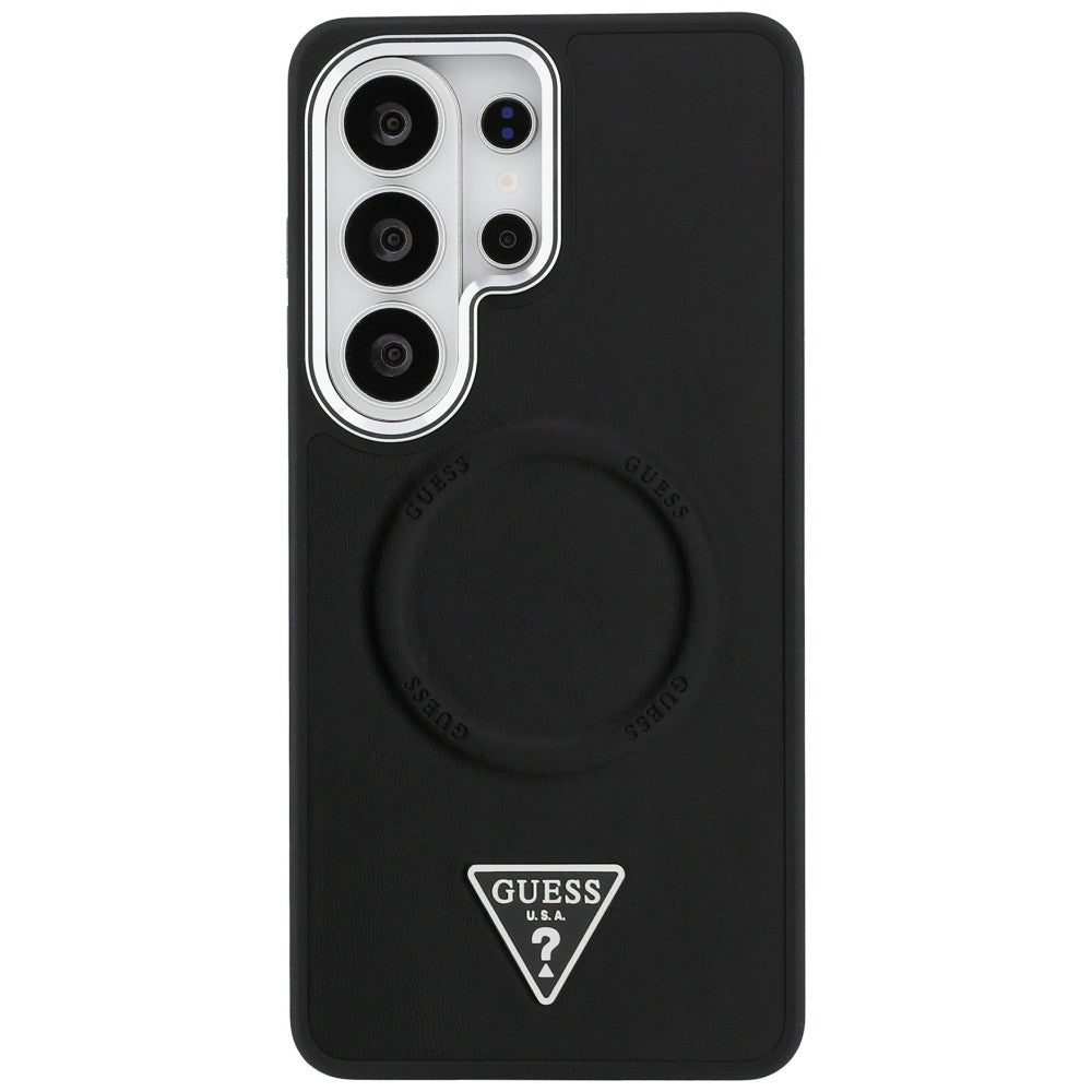 Guess Embossed Ring Triangle Logo MagSafe Case for Samsung Galaxy S26 Ultra - Black_2