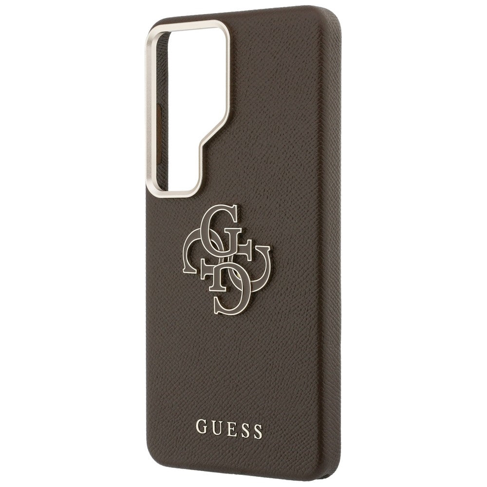Guess Grained Big 4G Metal Logo Case for Samsung Galaxy S26 Ultra - Brown_5