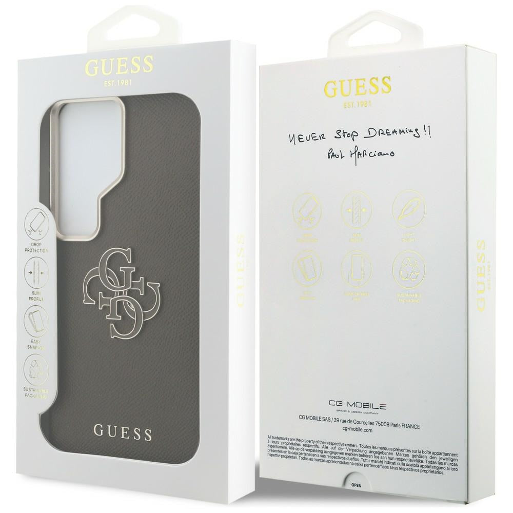 Guess Grained Big 4G Metal Logo Case for Samsung Galaxy S26 Ultra - Brown_6