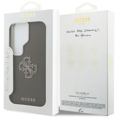 Guess Grained Big 4G Metal Logo Case for Samsung Galaxy S26 Ultra - Brown_6