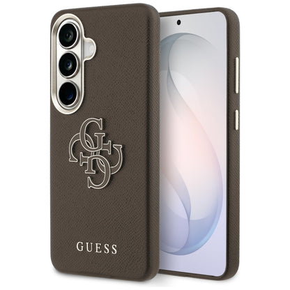 Guess Grained Big 4G Metal Logo Case for Samsung Galaxy S26+ - Brown_0