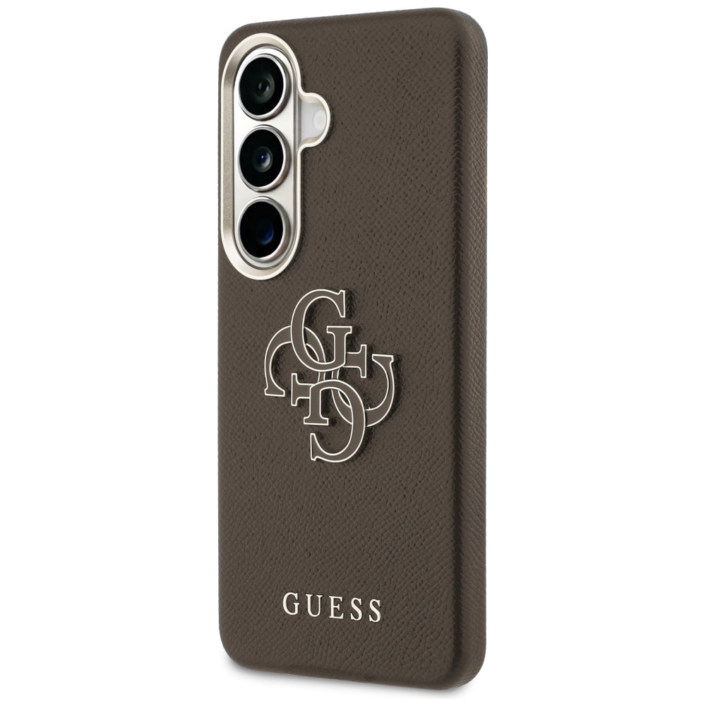 Guess Grained Big 4G Metal Logo Case for Samsung Galaxy S26+ - Brown_1