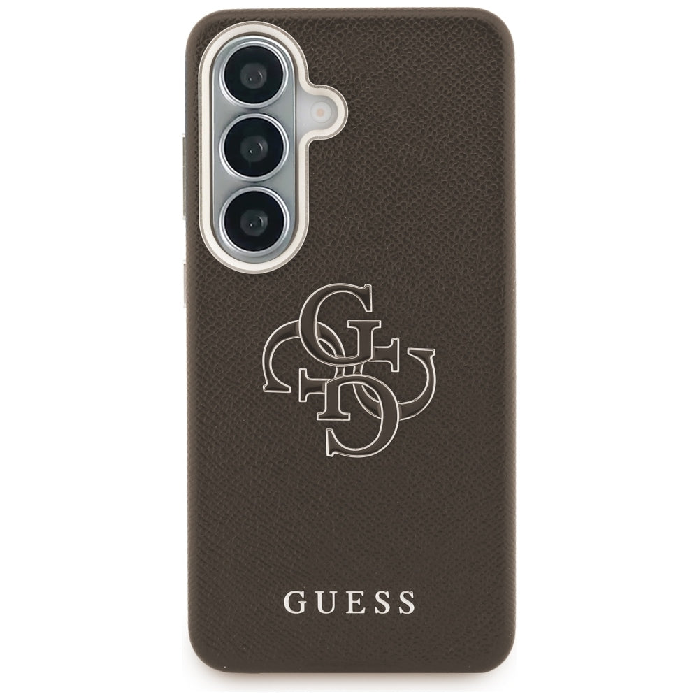 Guess Grained Big 4G Metal Logo Case for Samsung Galaxy S26+ - Brown_2