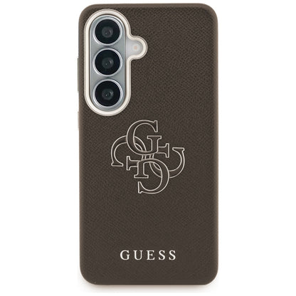 Guess Grained Big 4G Metal Logo Case for Samsung Galaxy S26+ - Brown_2