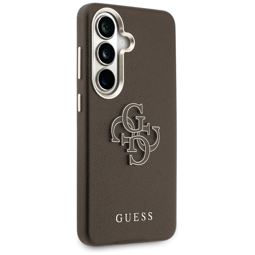 Guess Grained Big 4G Metal Logo Case for Samsung Galaxy S26+ - Brown_3