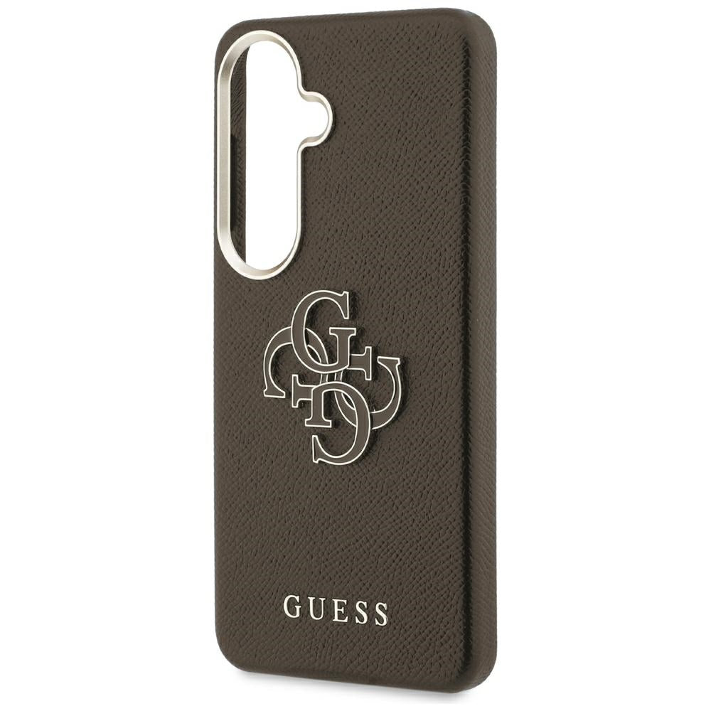 Guess Grained Big 4G Metal Logo Case for Samsung Galaxy S26+ - Brown_5