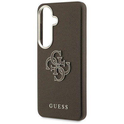 Guess Grained Big 4G Metal Logo Case for Samsung Galaxy S26+ - Brown_5