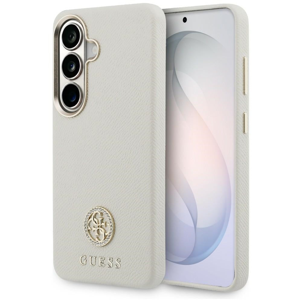 Guess Rhinestone Round Logo MagSafe Case for Samsung Galaxy S26 - Beige_0
