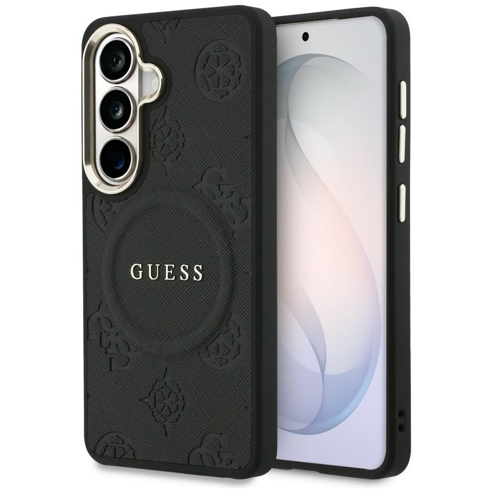 Guess Saffiano Peony Embossed Ring MagSafe case for Samsung Galaxy S26 - black_0