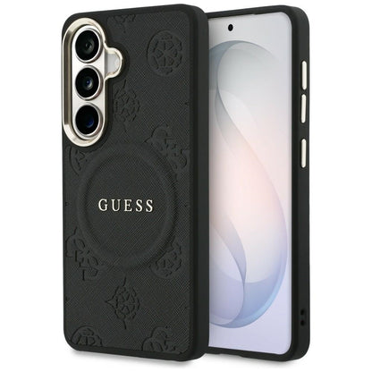 Guess Saffiano Peony Embossed Ring MagSafe case for Samsung Galaxy S26 - black_0