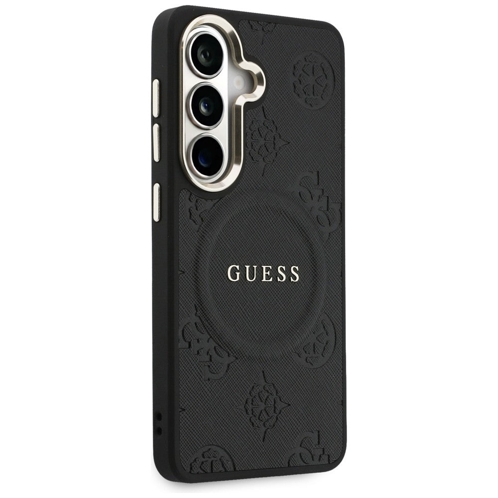 Guess Saffiano Peony Embossed Ring MagSafe case for Samsung Galaxy S26 - black_3