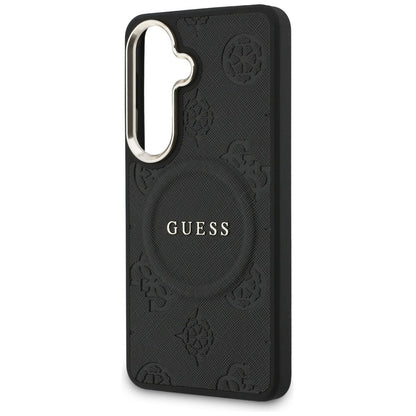 Guess Saffiano Peony Embossed Ring MagSafe case for Samsung Galaxy S26 - black_5
