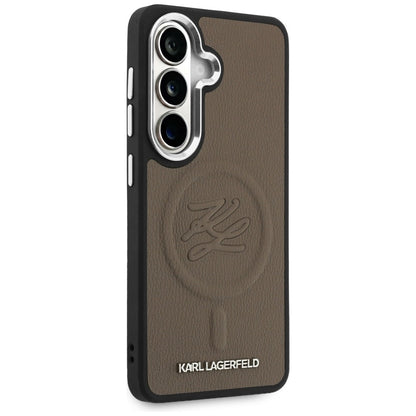 Karl Lagerfeld Embossed Ring Initials MagSafe Case for Samsung Galaxy S26 - Brown_3