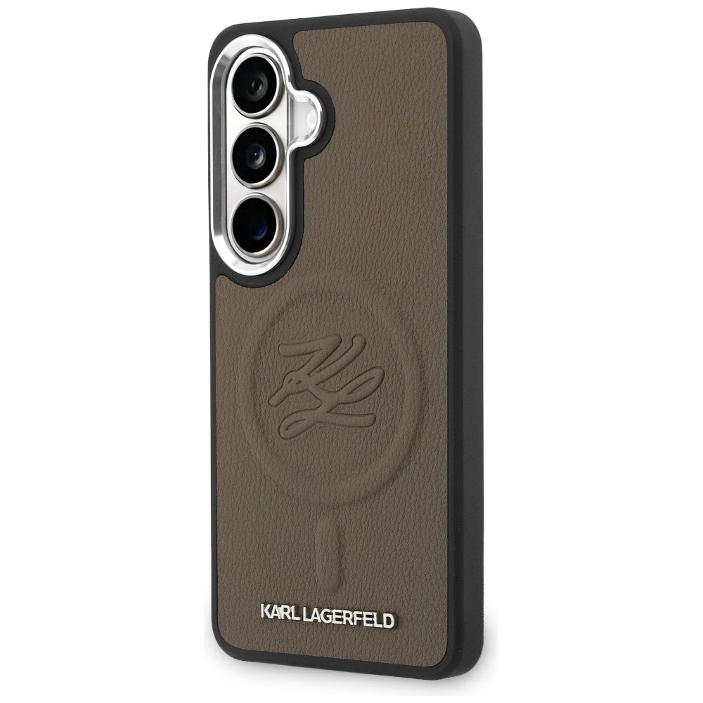 Karl Lagerfeld Embossed Ring Initials MagSafe Case for Samsung Galaxy S26+ - Brown_1