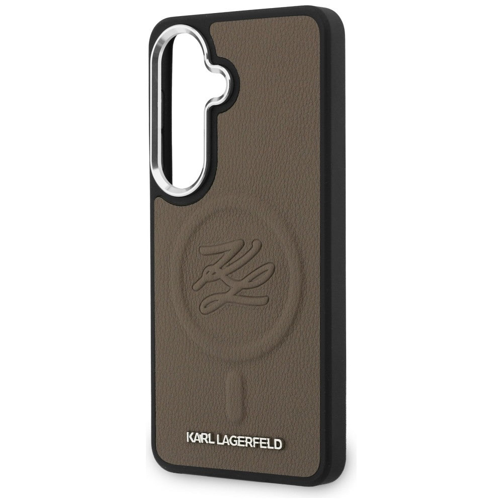 Karl Lagerfeld Embossed Ring Initials MagSafe Case for Samsung Galaxy S26+ - Brown_5