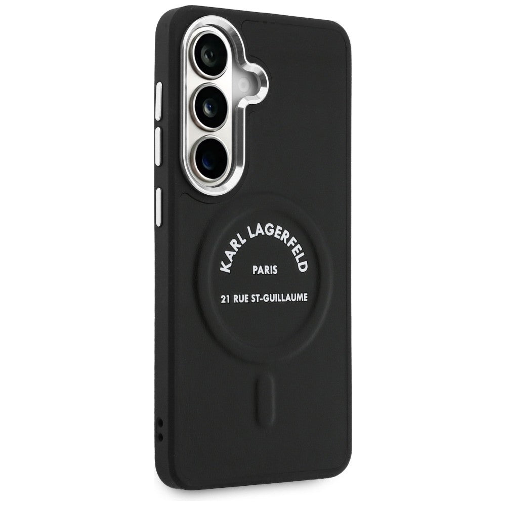 Karl Lagerfeld Embossed Ring RSG Logo MagSafe Case for Samsung Galaxy S26 - Black_3