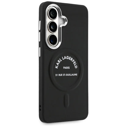Karl Lagerfeld Embossed Ring RSG Logo MagSafe Case for Samsung Galaxy S26 - Black_3
