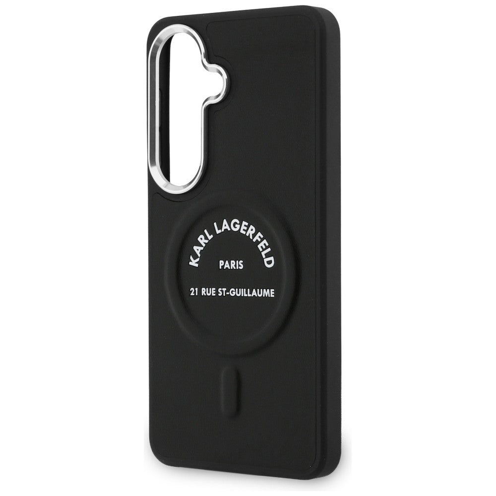 Karl Lagerfeld Embossed Ring RSG Logo MagSafe Case for Samsung Galaxy S26 - Black_5