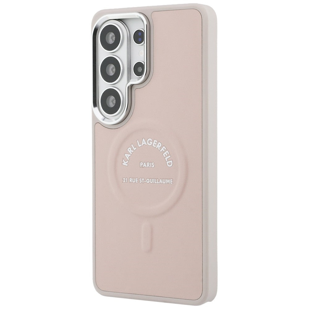Karl Lagerfeld Embossed Ring RSG Logo MagSafe Case for Samsung Galaxy S26 Ultra - Pink_1