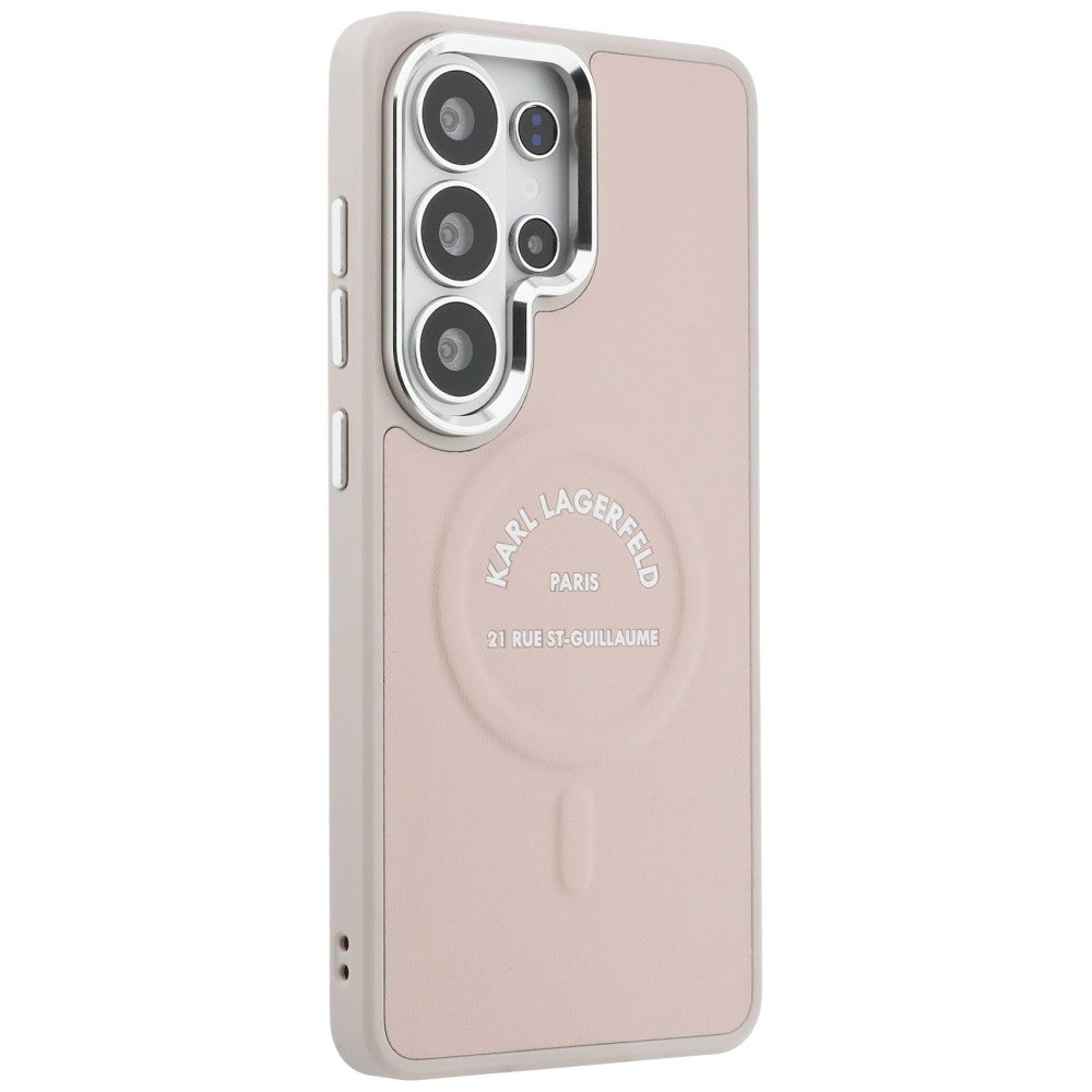 Karl Lagerfeld Embossed Ring RSG Logo MagSafe Case for Samsung Galaxy S26 Ultra - Pink_3