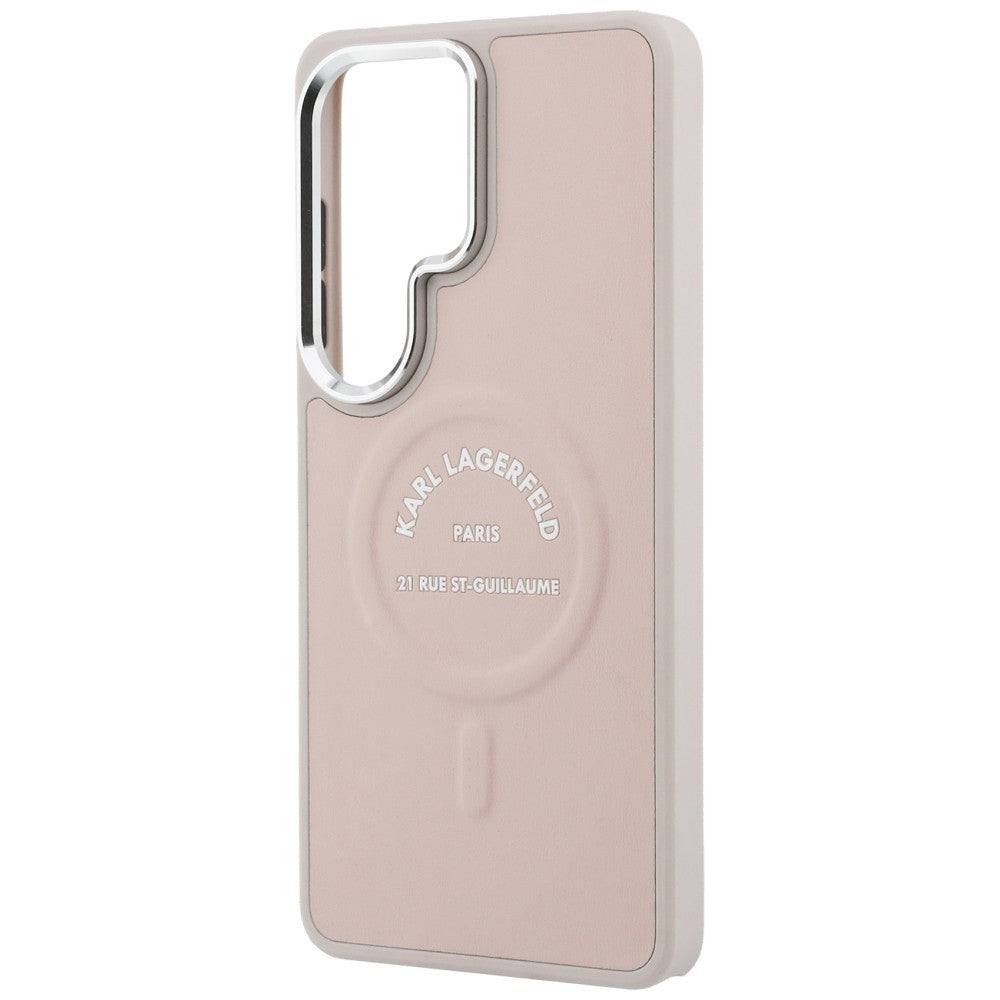 Karl Lagerfeld Embossed Ring RSG Logo MagSafe Case for Samsung Galaxy S26 Ultra - Pink_5