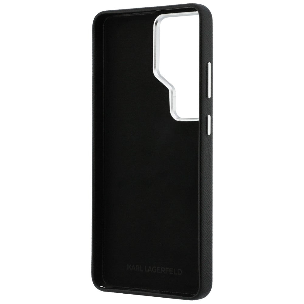 Karl Lagerfeld Grained Signature Metal Resin Logo Case for Samsung Galaxy S26 Ultra - Black_6