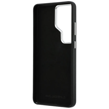 Karl Lagerfeld Grained Signature Metal Resin Logo Case for Samsung Galaxy S26 Ultra - Black_6