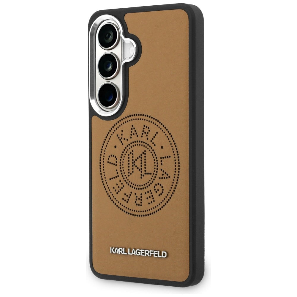 Karl Lagerfeld Perforated KL MagSafe Case for Samsung Galaxy S26+ - Brown_1