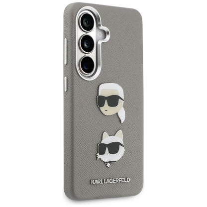 Karl Lagerfeld Saffiano Double Heads Metal case for Samsung Galaxy S26 - silver_3