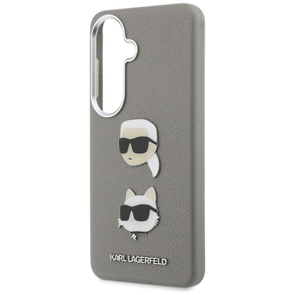 Karl Lagerfeld Saffiano Double Heads Metal case for Samsung Galaxy S26 - silver_5