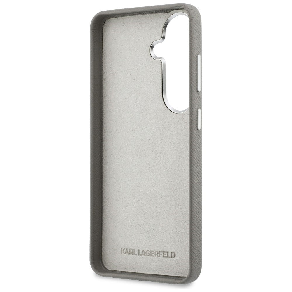 Karl Lagerfeld Saffiano Double Heads Metal case for Samsung Galaxy S26 - silver_6