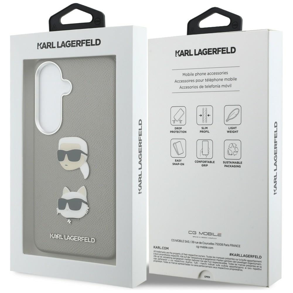 Karl Lagerfeld Saffiano Double Heads Metal case for Samsung Galaxy S26 - silver_7