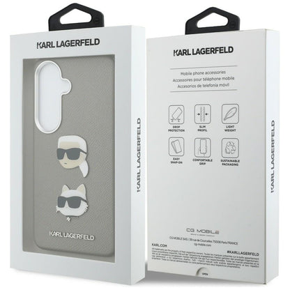 Karl Lagerfeld Saffiano Double Heads Metal case for Samsung Galaxy S26 - silver_7