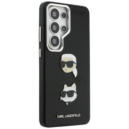 Karl Lagerfeld Saffiano Double Heads Metal Case for Samsung Galaxy S26 Ultra - Black_3