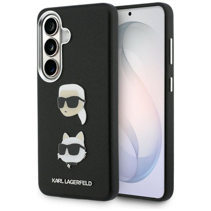 Karl Lagerfeld Saffiano Double Heads Metal Case for Samsung Galaxy S26+ - Black_0