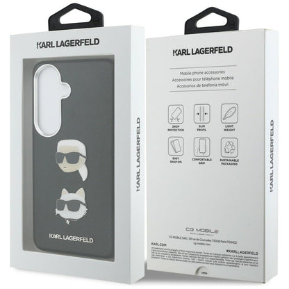 Karl Lagerfeld Saffiano Double Heads Metal Case for Samsung Galaxy S26+ - Black_7