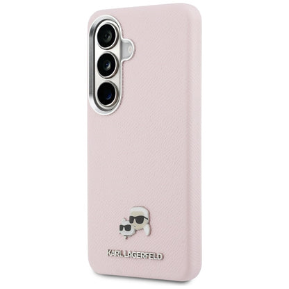 Karl Lagerfeld Saffiano KC Metal Logo MagSafe Case for Samsung Galaxy S26 - Pink_1