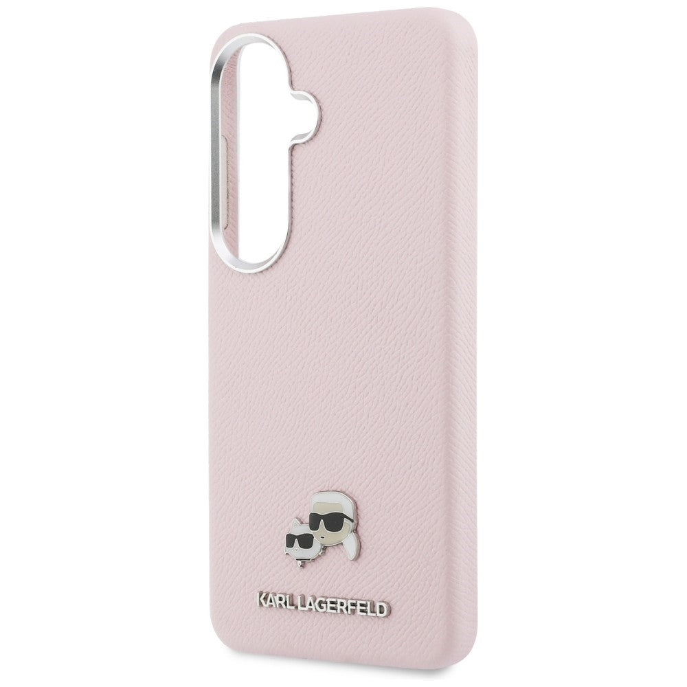 Karl Lagerfeld Saffiano KC Metal Logo MagSafe Case for Samsung Galaxy S26 - Pink_5