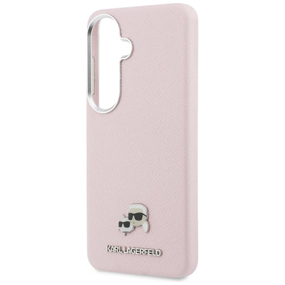 Karl Lagerfeld Saffiano KC Metal Logo MagSafe Case for Samsung Galaxy S26 - Pink_5
