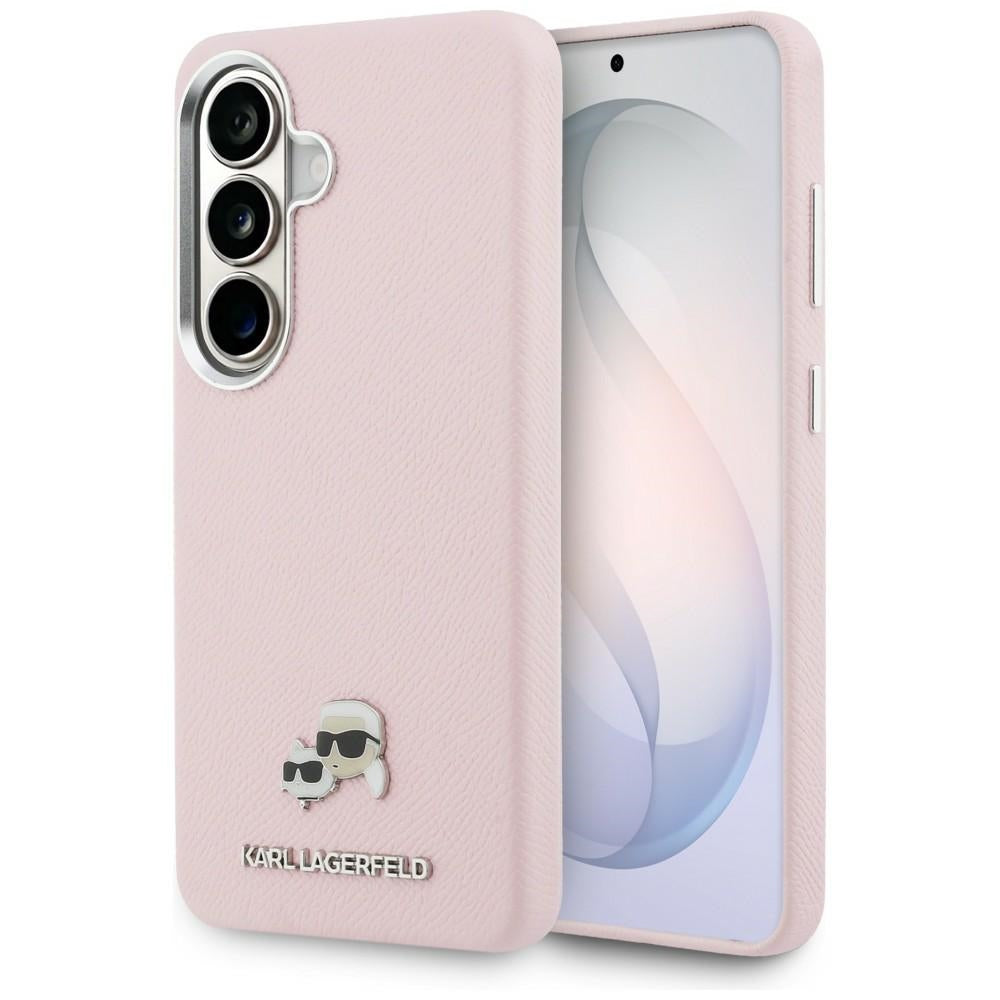 Karl Lagerfeld Saffiano KC Metal Logo MagSafe Case for Samsung Galaxy S26+ - Pink_0