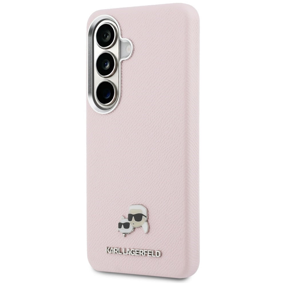 Karl Lagerfeld Saffiano KC Metal Logo MagSafe Case for Samsung Galaxy S26+ - Pink_1