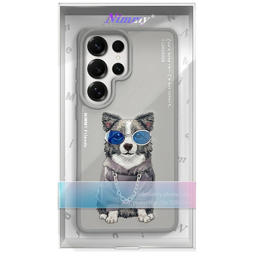 Nimmy Glasses Cool Dog Case for Samsung Galaxy S26 Ultra - Gray_5