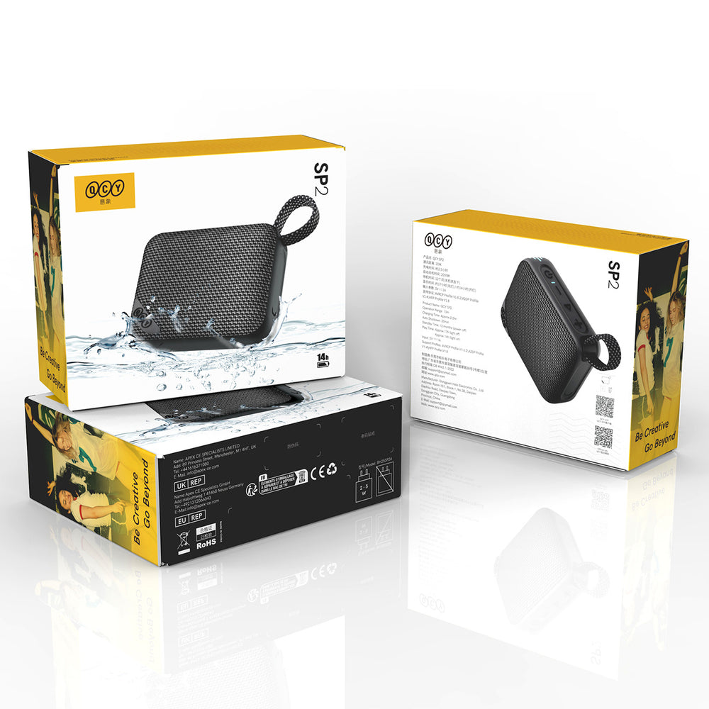 QCY SP2 IP67 Bluetooth Speaker with RGB Backlight and Stereo Mode - Black_4