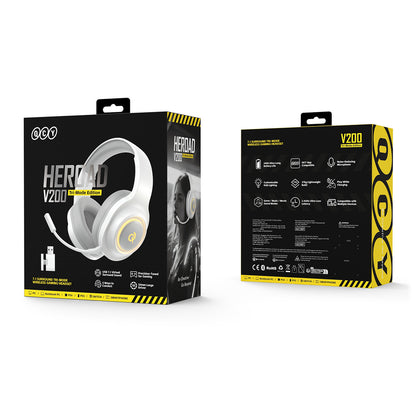 QCY Heroad V200 Tri-Mode Gaming Headphones with 7.1 Sound, 240h Battery, and Detachable Microphone - White_7