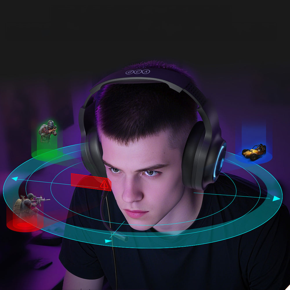 QCY Heroad V200 Tri-Mode Gaming Headphones with 7.1 Sound, 240h Battery, and Detachable Microphone - Black_16