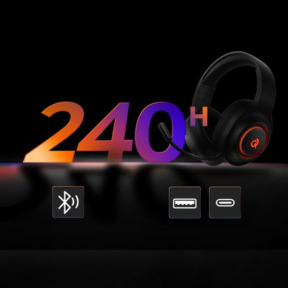 QCY Heroad V200 Tri-Mode Gaming Headphones with 7.1 Sound, 240h Battery, and Detachable Microphone - Black_9