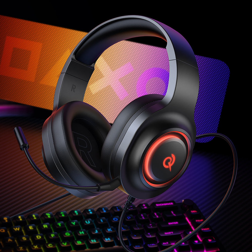 QCY V200 Pro Wired Gaming Headphones with 7.1 Sound and Detachable Microphone - Black_8