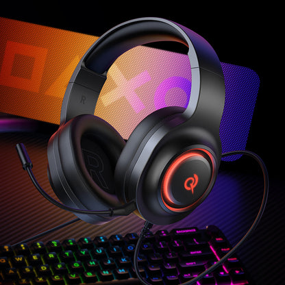 QCY V200 Pro Wired Gaming Headphones with 7.1 Sound and Detachable Microphone - Black_8